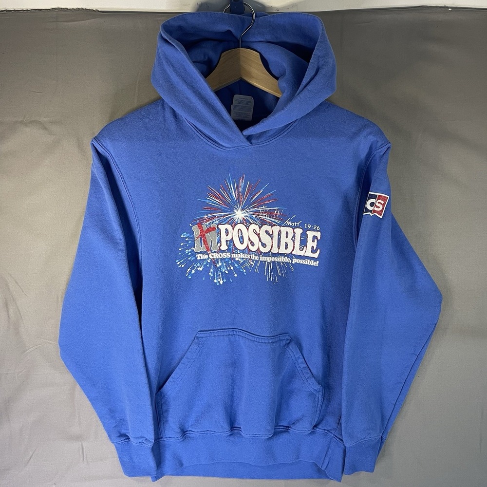 Impossible: The Cross Makes Impossible, Possible Jesus Christian Hoodie Youth L